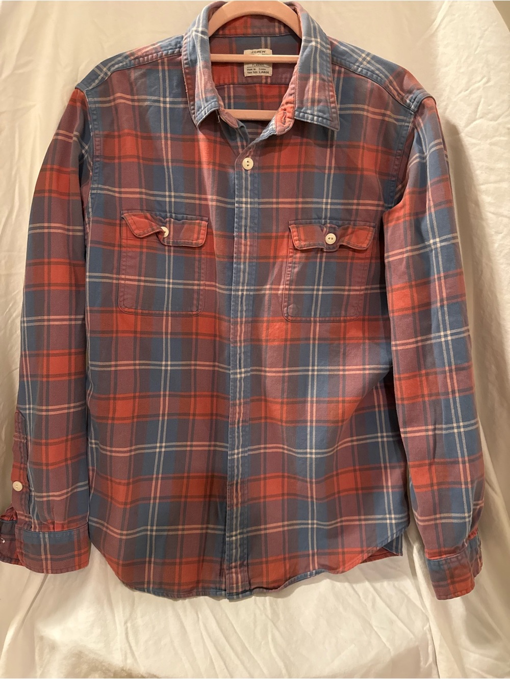 J. Crew Blue and Red Plaid Casual Button-Down Shirt